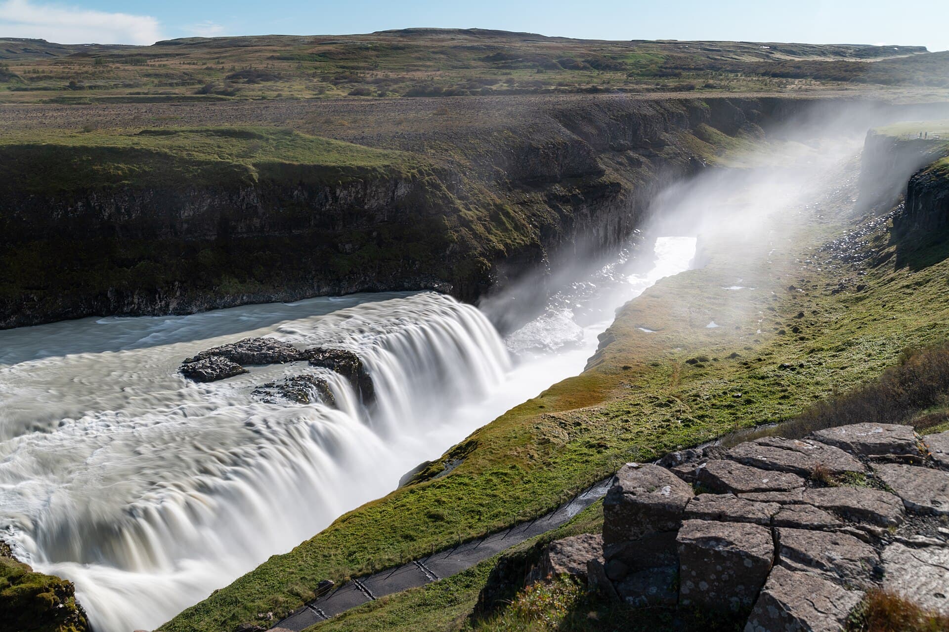 Iceland landscape: Gullfoss Side View