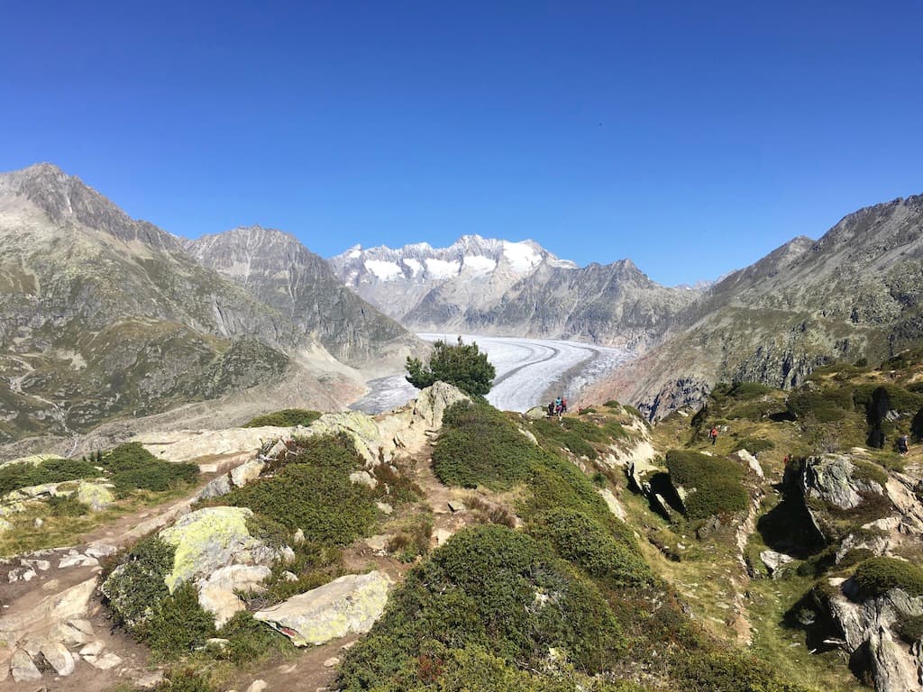 Switzerland landscape: Aletsch-Gletscher-Blick bei Halbmarathon 2020